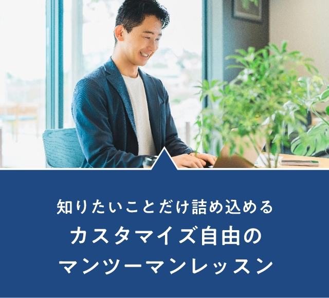 Customizable one-on-one lessons where you can focus only on what you want to learn